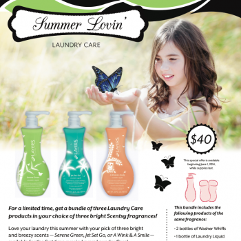 For a limited time, get a bundle of three Laundry Care products in your choice of three bright Scentsy fragrances!