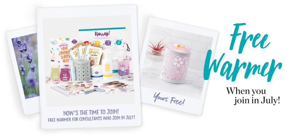Join Scentsy In July and Receive a FREE warmer